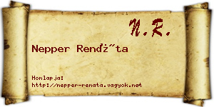 Nepper Renáta névjegykártya